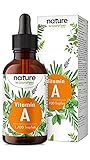 Vitamin A Tropfen hochdosiert - 5000 I.E (1500µg) pro Tagesdosis - 50ml (1700 Tropfen) echtes Vitamin A (Retinylpalmitat) in MCT-Öl gelöst - Laborgeprüft ohne Zusätze in Deutschland hergestellt