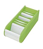 Wedo 2508011 Lernkartei A8, Rolloverschluss, 6 Stützplatten Inklusiv 100 Karten 21.7 x 9.2 x 7.3 cm, Hellgrün