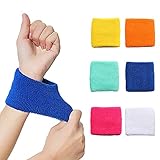 GmeDhc Schweißbänder Set, 6 Stück Schweißband Handgelenk, Farbe Schweissband Arm Schmal, Sport Wrist Wrap für Tennis Gymnastik Fußball Basketball