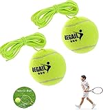 IVEOPPE Hohe Elastizität Practice Ball Tennisball für TrainingTrainingsbal 2 Stück Tennisbälle mit Schnur Tennis Trainer Rebound Ball Ideal für Tennisübungen Geeignet für persönliches Tennistraining