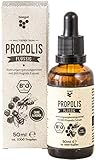 beegut BIO Propolis Tropfen flüssig ohne Alkohol, 50ml wasserlösliche Propolis Tinktur mit BIO Propolis Extrakt, standardisierte Qualität, nachhaltige Verpackung