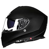 Modular Motorradhelm,ECE/DOT Zertifiziert Leichte,beschlagfreie Doppelte Sonnenschutz-Motorrad-Motorradhelm Mofa Bobber Chopper Cruiser Rennmütze E,XXL