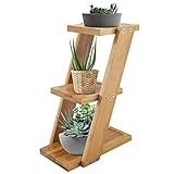 SANON Holzpflanze Blumenständer Mini 3-Stufige Pflanzen Display Leiter Regal Blumentopf Lagerregal Display Regal für Den Innen- Und Außenbereich