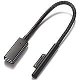 JUJNE Nylon geflochten für Oberflächenanschluss an USB-C Ladekabel für Surface Pro7 Go2 Pro6 5/4/3 Surface Laptop Book