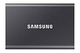 Samsung Portable SSD T7 (MU-PC1T0T/WW), 1TB, USB 3.2 Gen.2, 1.050 MB/s Lesen, 1.000 MB/s Schreiben, externe Festplatte für Mac, PC, Smartphone und Spielekonsole, Metallic Black