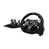 Logitech G920 Driving Force Gaming Rennlenkrad, Zweimotoriges Force Feedback, 900° Lenkbereich, Racing Leder-Lenkrad, Verstellbare Edelstahl Bodenpedale, für Xbox Series X|S, Xbox One, PC - Schwarz