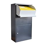 Haussmann Paketbriefkasten, Paketbox, Paletkasten, Briefkasten, Postbox, XXL Briefkasten, Kontaktlose Zustellung für Pakete, Briefe, etc, mit Zylinderschloss, 2 Schlüssel, Sicherheitsklappe