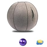 ABIAL Übung Yoga Ball für Büro Home Muskeltraining Fitness Sitzball Stuhl mit Abdeckung 25 Zoll Workout Ball mit Pump & Griff