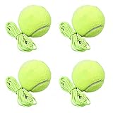 Kaimeilai 4 Stück Tennisbälle mit Schnur, Tennis Balls Tennis Training Ball mit Schnur Elastisch Tennis Trainingsball Tennis Trainer Ball Tennis mit Seil, für Kinder Erwachsene Anfänger Solotraining