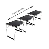 3-er Set Alu Multifunktionstisch (3x 100x60cm) Flohmarkttisch Campingtisch Markttisch Klapptisch Tapeziertisch Arbeitstisch Beistelltisch Grilltisch inkl. Verbinder