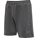 hummel Herren Hmloffgrid Cotton Shorts, Forged Iron/Jet Black, XXL EU