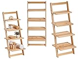 Holzregal mit 4 Ablagen, 98 cm, 4 Ebenen, für Badezimmer, Küchenregal aus Bambus, multifunktionaler Aussteller im Wohnzimmer