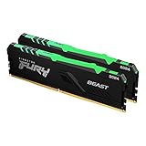 Kingston FURY Beast RGB 32GB (2x16GB) 3200MHz DDR4 CL16 Desktop Speicher Kit mit 2 KF432C16BBAK2/32