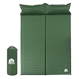 Underwood-Aggregator Camping Selbstaufblasende Isomatte 2 Personen - Outdoor Doppel Selbstaufblasbare Luftmatratze mit Kleines Packmass, Leicht Selbstaufblasende Doppel Isomatte für Winter, Trekking