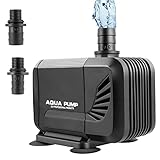 1500L/H Wasserpumpe Tauchpumpe Aquarium Pumpe, Aquarium Pumpe Leise mit Filter und 2 Düse 13-16mm für Teich Brunnen Aquarium Steingarten, Max Förderhöhe 1.6m