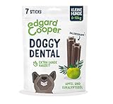 Edgard & Cooper Snacks Dental Stick für kleine Hunde Natural 7 Kausticks Zahnpflege Eukalyptus & Apfel, Einmal täglich, Kalorienarm, Langes Kauen Effektiv, Frischer Atem