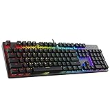 DREVO Tyrfing V2 104 Key Mechanisches Gaming-Keyboard, RGB-Hintergrundbeleuchtung, Makroprogrammierung, MediaControl, Software-Unterstützung - US Layout [Roter Schalter, Schwarz]