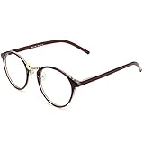 GQUEEN Vintage Inspirierte Hornbrille Metallbrücke Klare Gläser Brille PS5