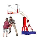 Basketballkörbe Kinder Großer Aluminium-Basketballkorb for den Außenbereich.Professionelles Basketballspieltraining Basketballrahmen for Erwachsene, Jugendliche und Kinder.Stabile Basketballanlage, 1,