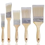 Tavolozza Flachpinsel, 5-teiliges Acrylpinselset,1 Stück – 25, 38, 50, 63, 76mm Breite, Lasurpinsel für Holz-Beschichtung und Maler-Arbeiten