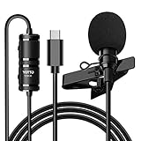 YOTTO USB C Lavalier Mikrofon Ansteckmikrofon Type C Omnidirectional Kondensator Mic Clip on Mikrofon mit 6,5 m Kabellänge, USB adapter für Computer/Laptop/Smartphone/Tablet, Interview, Videokonferenz