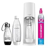 SodaStream Wassersprudler TERRA Vorteilspack mit CO2-Zylinder, 2x 1L spülmaschinenfeste Kunststoff-Flasche und 1x 0,5L spülmaschinenfeste Kunststoff-Flasche, Höhe 44cm, Weiß, 1012813490