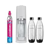 SodaStream Wassersprudler TERRA Promopack mit CO2-Zylinder und 3x 1L spülmaschinenfeste Kunststoff-Flasche, Höhe 44cm, Weiß, 1100447490