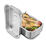 Mamatura Aluschalen Grill [Wiederverwendbar] 50 Aluminium Tropfschalen, Fettauffangschalen Gasgrill | Weber Grill Zubehör | Alu Grillschalen 15x22 cm