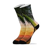 YOUJUNER Tropische Strand-Socken für Herren und Damen, hohe Knöchelsocken, Rundhalsausschnitt, lange Socken, Kleidersocken, Neuheitssocken, 1 Paar, mehrfarbig, M