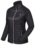 Little Donkey Andy Isolierte Wanderjacke Damen Atmungsaktiv Thermo Running Hybrid Jacke Leicht Warm Black M