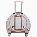 KaiLangDe Pet Trolley Case, Trolley für Haustiere, Pet Rolling Carrier, Transportbox für Haustiere, Wheeled Pet Carrier Backpack, Rucksack mit Transportbox für Haustiere (Color : Pink A)