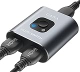 HDMI Splitter HDMI Switch, GANA 4K HDMI Splitter Bidirektionaler 2 In 1 Out oder 1 In 2 Out HDMI Verteiler Manueller HDMI Umschalter unterstützt HD 4K 3D für HD TV/Fire Stick/Xbox/PS3/PS4 (Silber)