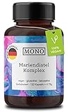 Mariendistel Kapseln hochdosiert - vegane Mariendistel Kur mit 80% Silymarin, Artischocke Löwenzahn und Desmodium - Nahrungsergänzungsmittel vegan – Mariendistel Komplex mit Bitterstoffen