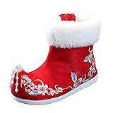 CHENSHOU Winterschuhe Junge - Kleinkind Gilrs Gummisohle Warme Winter Schneestiefel Stickerei Druck Stoffstiefel Kleinkind Lauflernschuhe Krippe Schuhe