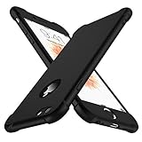 ORETECH Kompatibel mit iPhone 6 Plus/iPhone 6s Plus Hülle, mit [2X Displayschutzfolie] 360 Grad Stoßfest Dünn Schutzhülle Handyhülle TPU Silikon Hart PC Case für iPhone 6 Plus 6s Plus 5,5', Schwarz