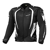 SHIMA MESH PRO Motorradjacke Herren | Sommer Mesh Motorcycle Stadt Textiljacke Männer mit Schulter Schleifers, CE Schulter Ellbogen und Rückenprotektoren, Breitenverstellung (Weiß, L)