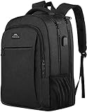 MATEIN Großer Laptop Rucksack 17 Zoll Laptoptasche für Schule Arbeit mit USB Ladeanschluss Anti Diebstahl Business Reisen Rucksack für Notebook Wasserabweisend Schulrucksack Herren Damen - Schwarz