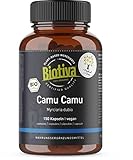 Biotiva Camu Camu Bio Kapseln 150 Stück - 700mg - enthält natürliches Vitamin C - 5 Monatsvorrat Immunabwehr - ohne Pestizide - abgefüllt in Deutschland (DE-ÖKO-005)