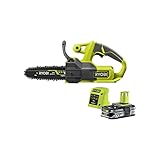 RYOBI 18 V ONE+ Akku-Kettensäge RY18CS20A-125 (Schwertlänge 20 cm, inkl. 1 x 2,5Ah Akku und Ladegerät im Karton)