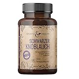 Schwarzer Knoblauch Kapseln - 180 Kapseln Hochdosiert mit 600mg pro Tagesdosierung - Black Garlic Capsules - Vegan & Ohne Zusätze - Schwarzer Knoblauchknollen Extrakt