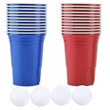 Beer Pong Set Beer Pong Trinkspiel Set Beer Pong Becher - 22 Tassen 4 Ping-Pong Bälle Zubehör Kit für Party Haus Outdoor Events Party