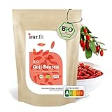 nur.fit BIO Goji Beeren 1kg – ungeschwefelte, naturbelassene Wolfsbeeren in zertifizierter Bioqualität – Bocksdorn Beeren als veganer Superfood Snack mit Antioxidantien