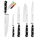 GROSSMAN® Set 5 st. EP - ELITE PRO | Kochmesser| Tranchiermesser| Santoku Messer | Obst- & Gemüsemesser | Schälmesser | Deutschem Edelstahl Klinge