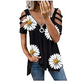 Women's Basic T-Shirt Short Sleeve with All-Over Minimal Print Loose Stretch Summer Tops