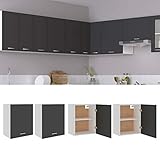 ZEYUAN Hängeschränke 2 STK Küchenhängeschränke, Küchenschrank Hängend, Wall Cabinet, Oberschrank, Wandschrank Küche, Grau 50x31x60 cm Spanplatte