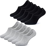 NUOZA Sneaker Socken Damen Herren 10 Paar Füßlinge Footies Unsichtbare Kurze No Show Socken-A100,Schwarz Grau,39-42