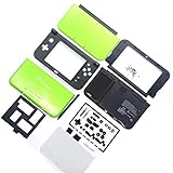 New for New3DS XL Housing Case Full Shells Green Replacement, for Nintendo New 3DS XL LL New3DSXL, Case Cover Plates + Buttons/Screws/Stylus / Rubber Pads/Screen Protector/Plugs Set