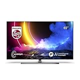 Philips 65OLED856 65 Zoll 4K UHD OLED Android TV, 4K Smart TV mit Ambilight, HDR-Bild, Dolby Vision und Atmos Sound, kompatibel mit Google Assistant und Alexa, Hellsilberner Rahmen