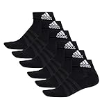 adidas 6 Paar Performance Sneaker/Quarter Socken Unisex Kurzsocke, Farbe:Black, Socken & Strümpfe:43-45