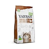 YARRAH Bio Katzenfutter trocken | getreidefrei | Hochwertiges Premium Trockenfutter für Katzen | Hoher Nährstoffanteil | Futter für Katzen jeden Alters mit Bio-Huhn und MSC Fisch, 2.4kg